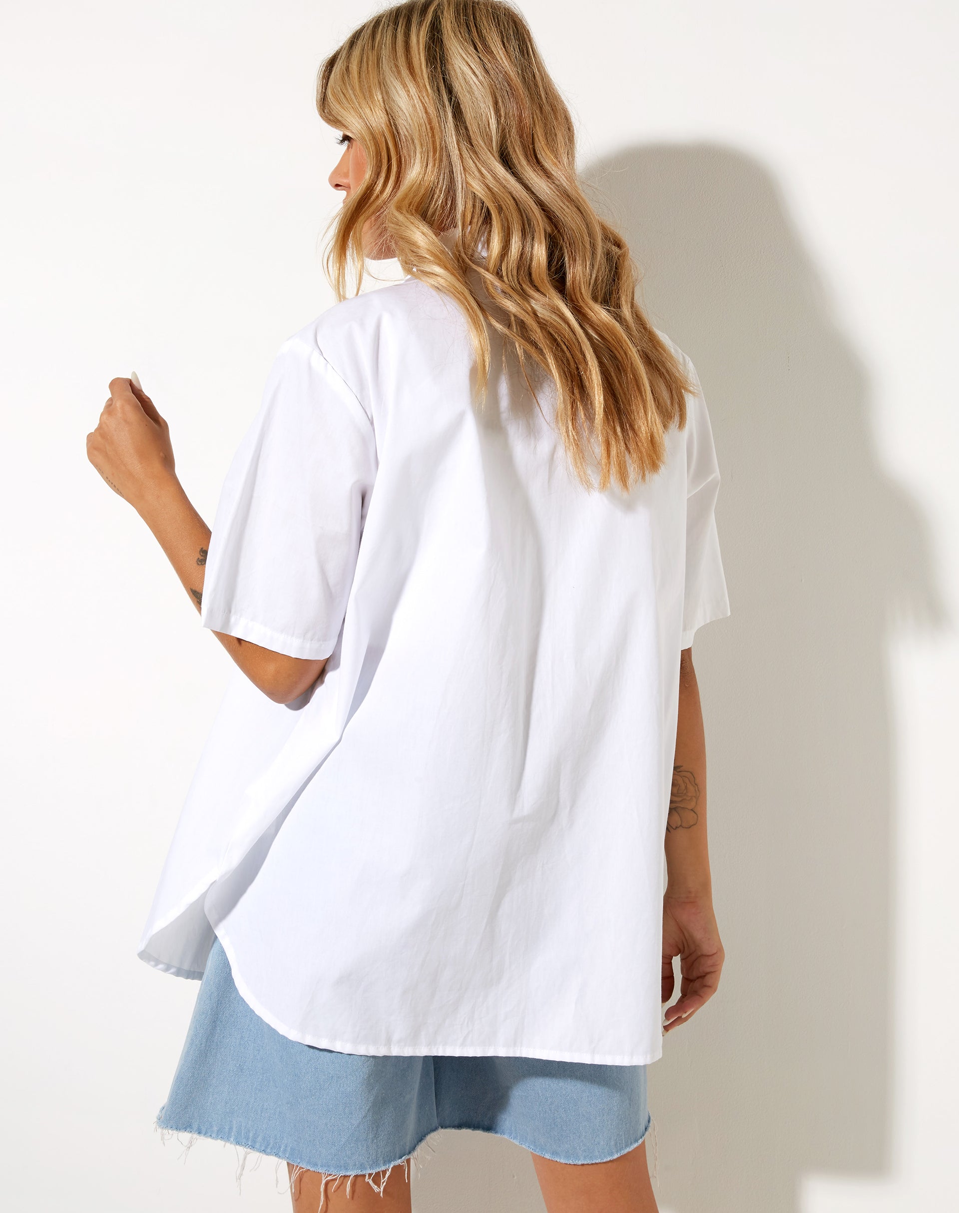 Afbeelding van Smith Shirt met korte mouwen in Popeline Wit