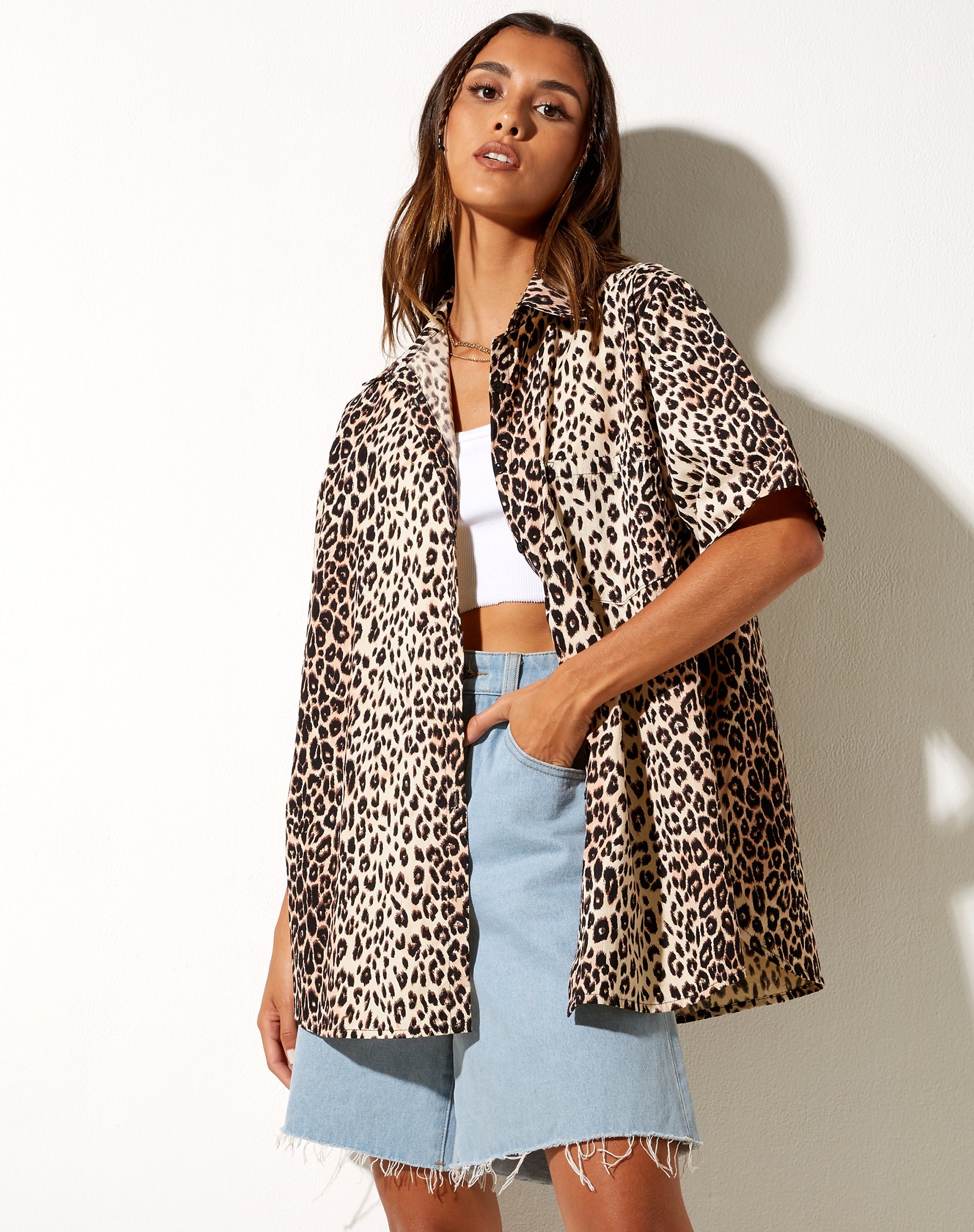 Afbeelding van Smith Shirt met korte mouwen in Echt luipaard