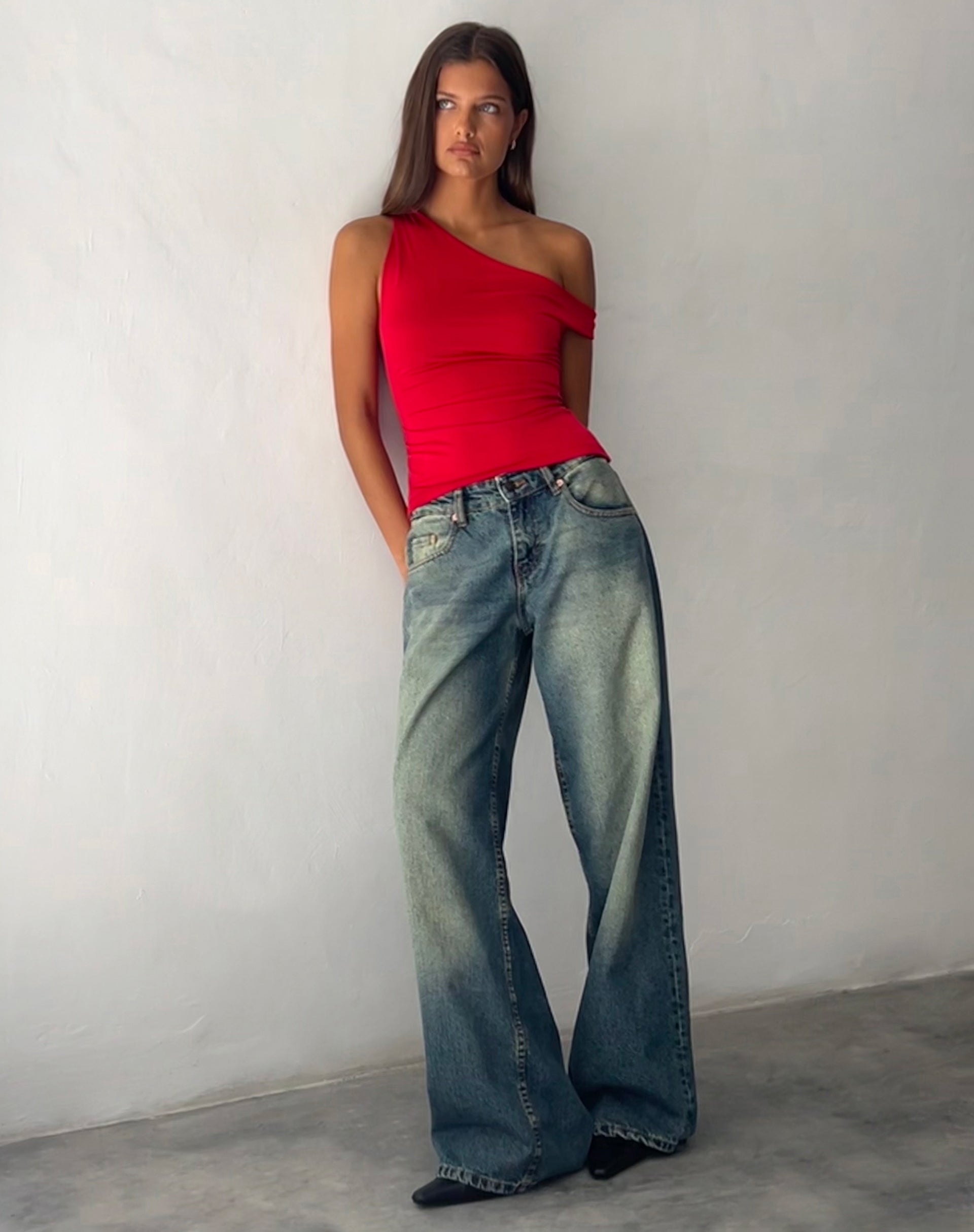 Afbeelding van Sohan Twist Top met mouwen in Rood