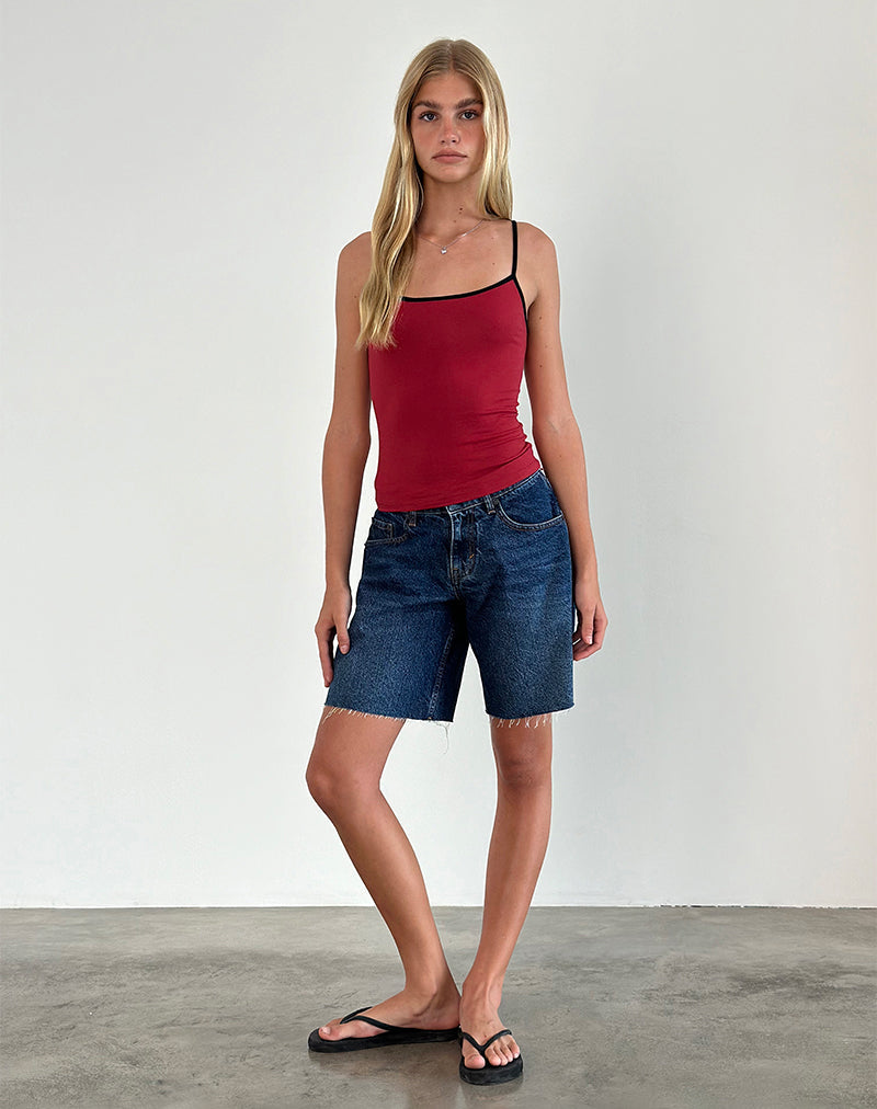 Solani Top in Adrenaline Rood met Zwarte Binding