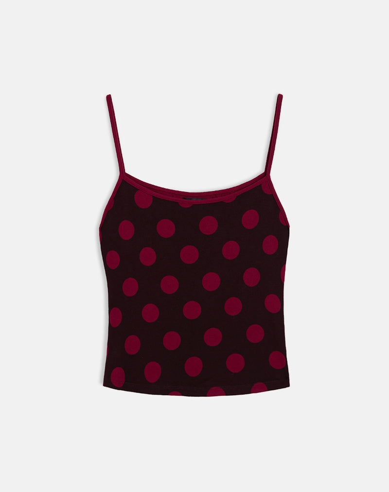 Afbeelding van Solani Top in Bruin met Grote Rode Polka