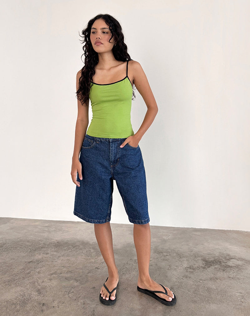 Solani Top in Wasabi met zwarte bies