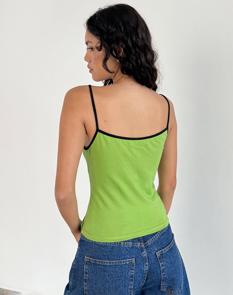 Afbeelding van Solani Top in Wasabi met zwarte bies