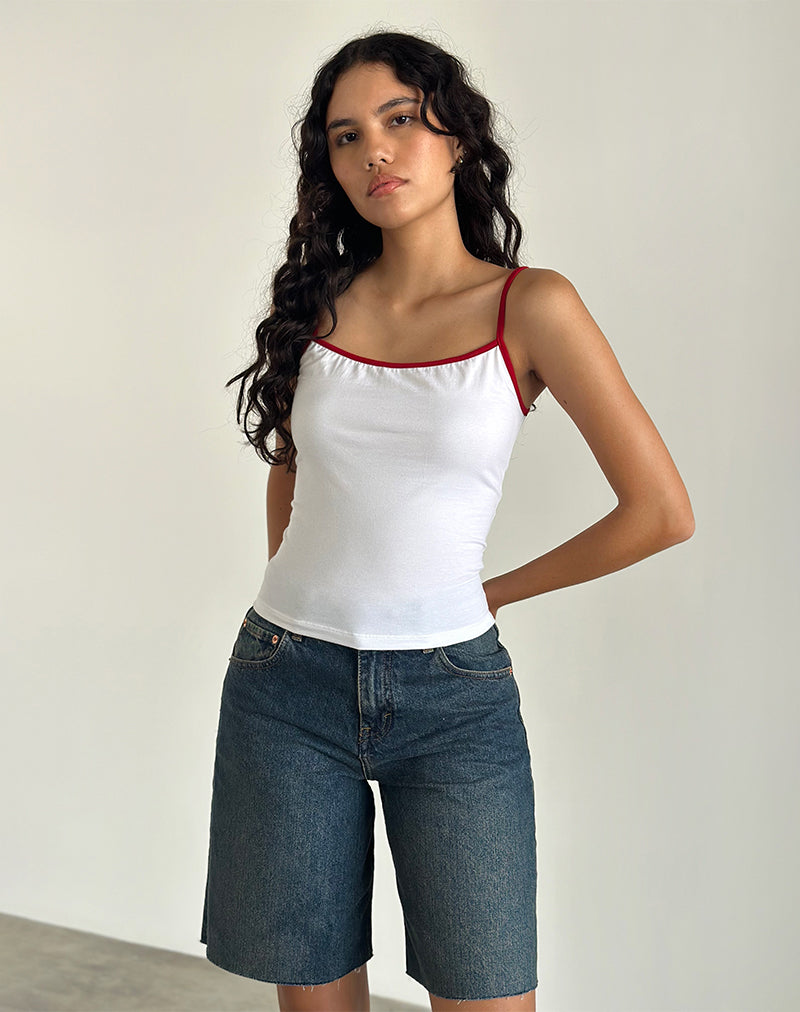 Solani Top in Wit met Adrenaline Rode Binding