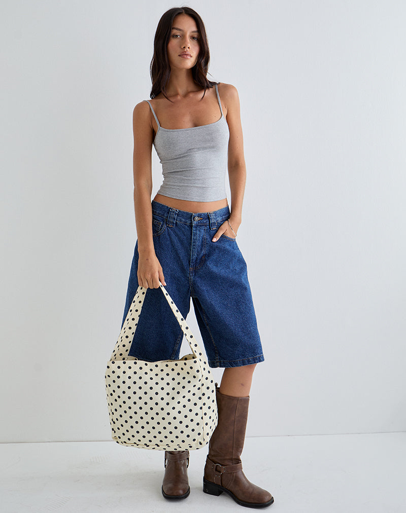 Sota Polka Twill Tas in Wit en Zwart
