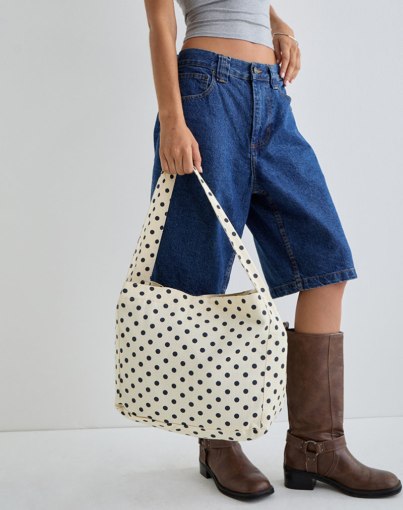 Afbeelding van Sota Polka Twill Tas in Wit en Zwart