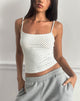 Afbeelding van Solay Cami Top in Wit met Zwarte Micro Polka Print