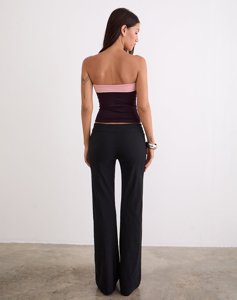 Afbeelding van Solna Bandeau Top in Redwood met Pink Lady Binding