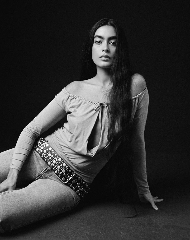 Image of Sore Long Sleeve Cowl Top in Jersey Dusty Mauve