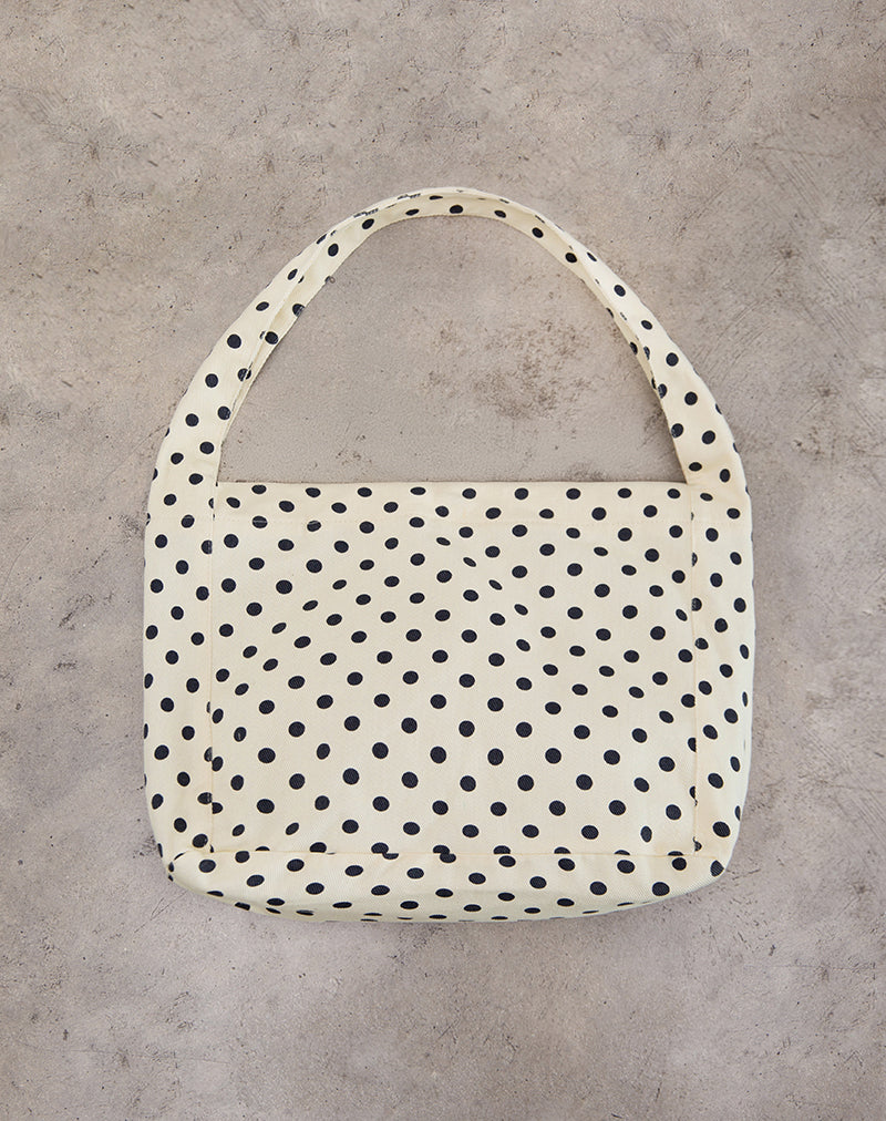 Sota Polka Twill Tas in Wit en Zwart