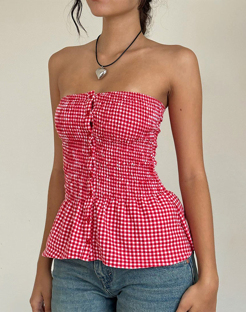 Afbeelding van Soter Top in Rood Gingham