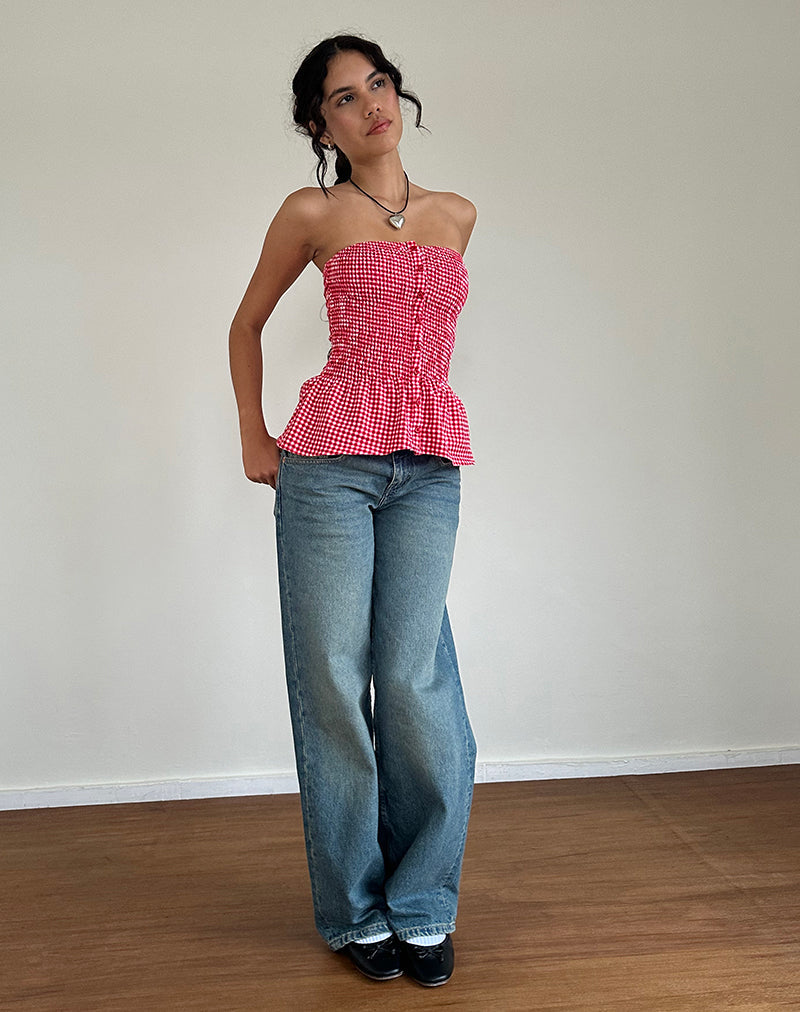 Afbeelding van Soter Top in Rood Gingham