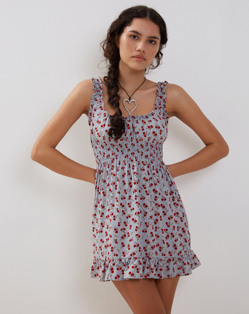 Soyata Mini Dagjurk in Blauw Bloemig Ditsy