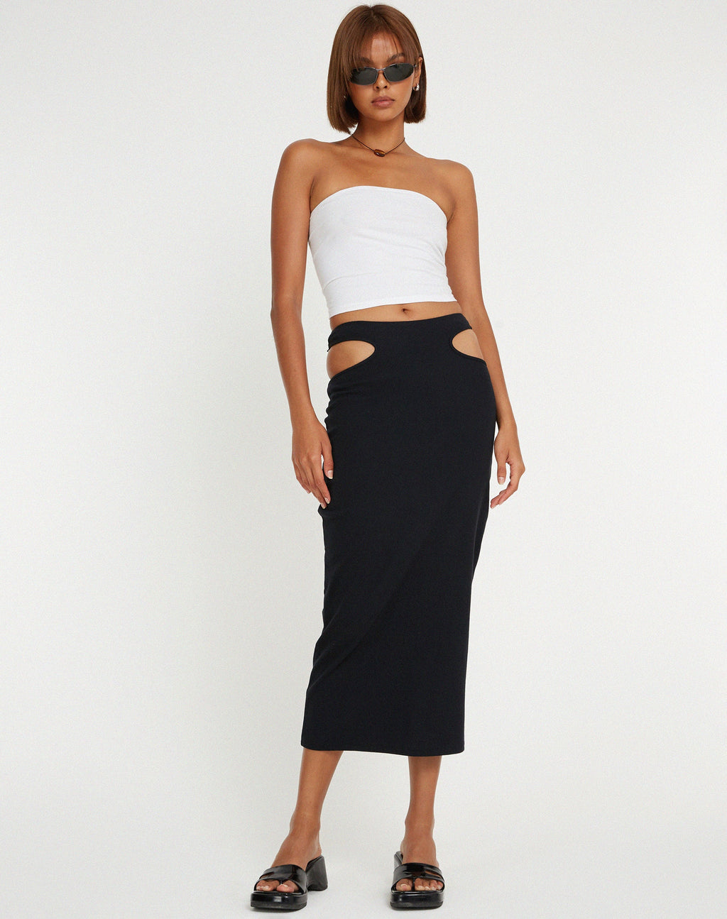 Steira Midi rok in zwart