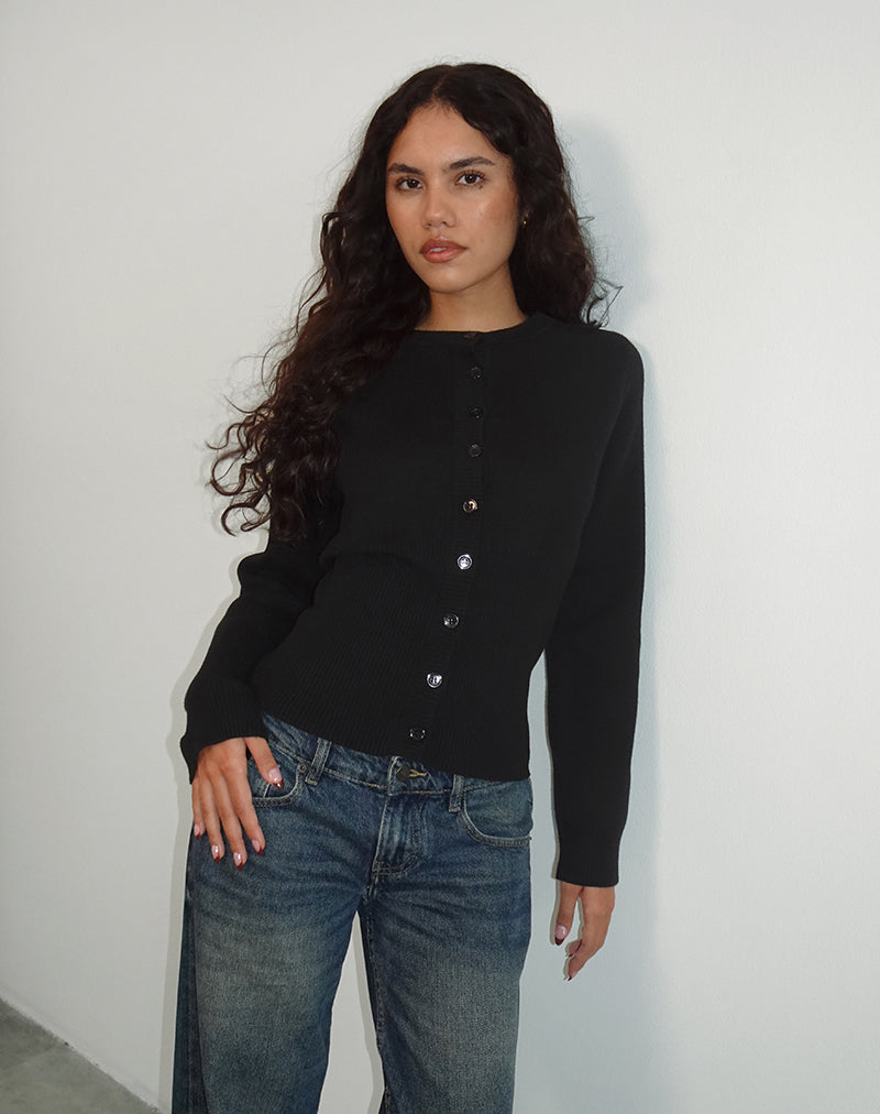 Subra vest met lange mouwen in zwart