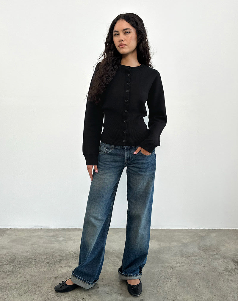 Subra vest met lange mouwen in zwart