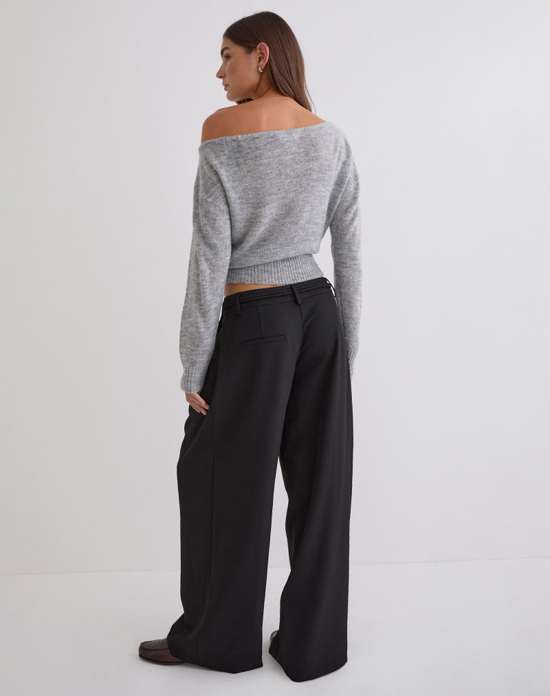 Image of Rivela Tie Waist Trouser in Black