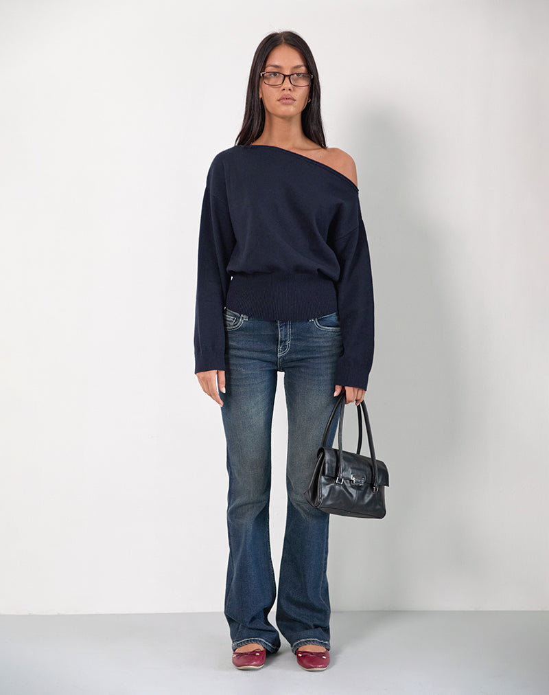 Afbeelding van Suena Asymmetrische Trui in Navy