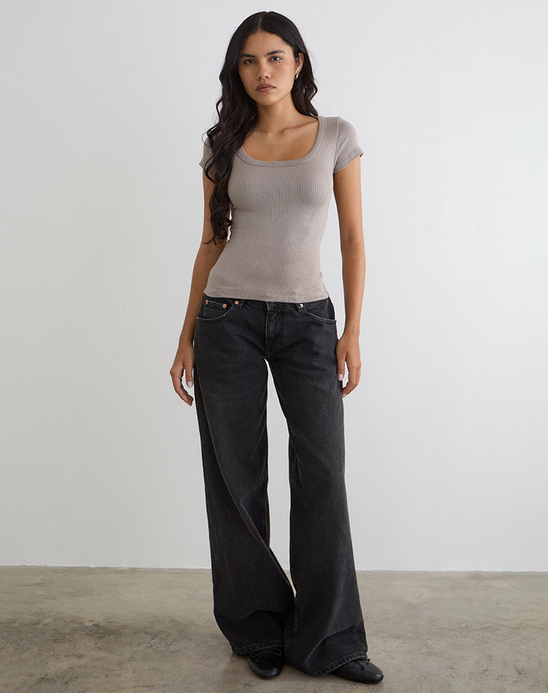 Sumala T-shirt in dikke rib Moon Rock