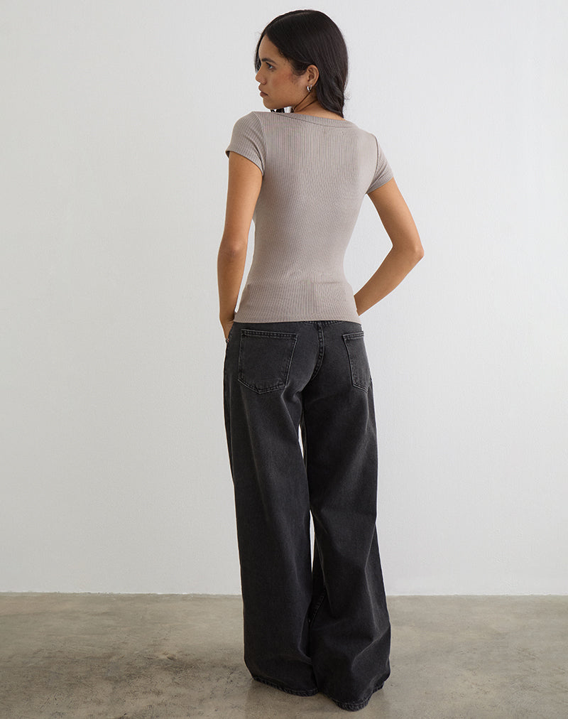 Afbeelding van Sumala Tee in Thick Rib Moon Rock