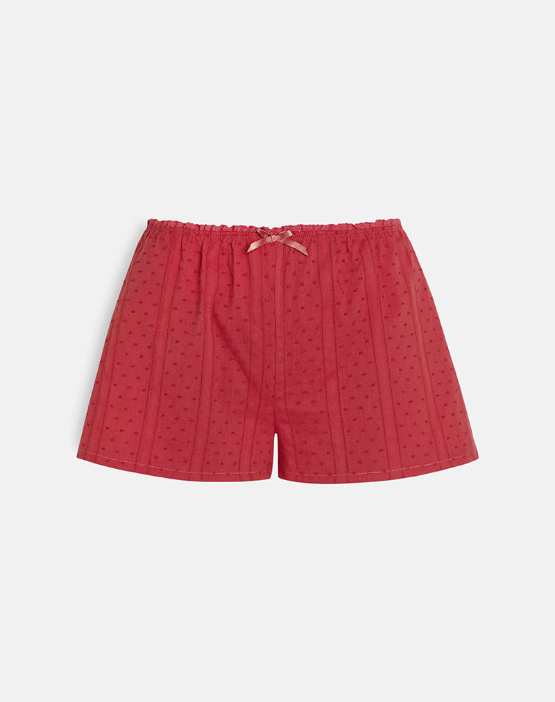 Afbeelding van Sumi Korte Broek in Katoen Dobby Rood