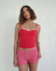 Afbeelding van Suna Vest Top in Tango Rood met Ivory Biezen