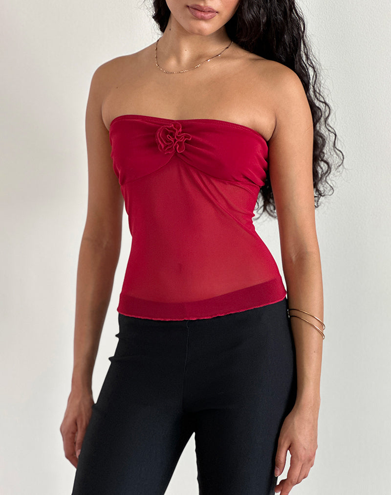 Afbeelding van Sunniva Bandeau Top in Kersenmaas