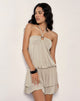 Afbeelding van Suraya Plunge Mini Dress in Cupro Havermelk