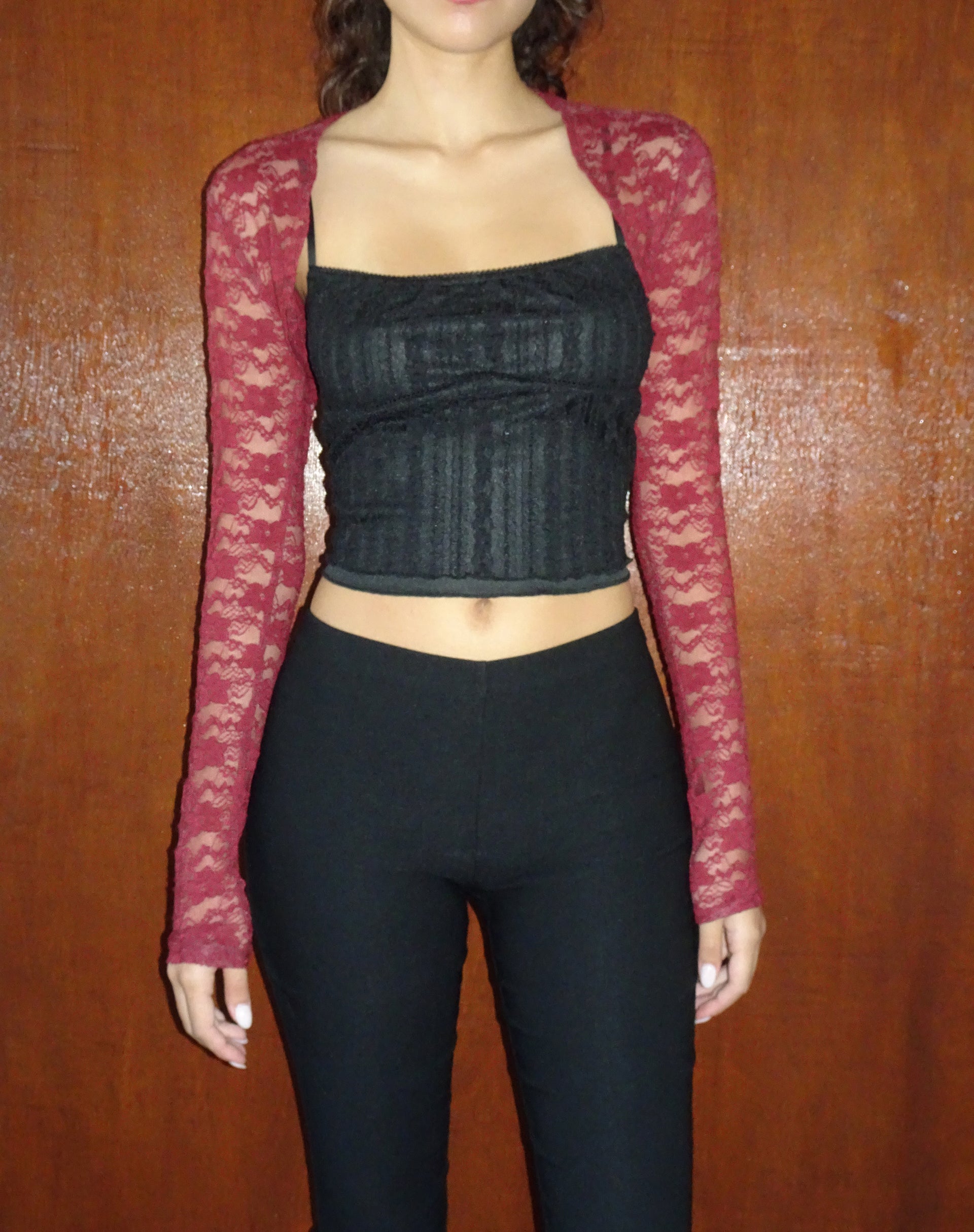 Afbeelding van Suri Kanten Shrug in Maroon