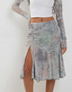 Afbeelding van Sloane Midi rok in Pastel Bloemen Kant
