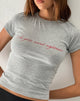 Afbeelding van Sutin T-shirt in grijs gemêleerd met Worst Nightmare-grafiek