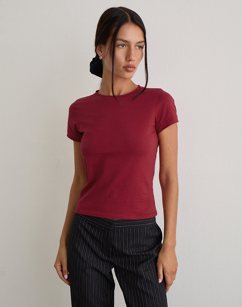 Sutin T-shirt in Adrenaline Rood