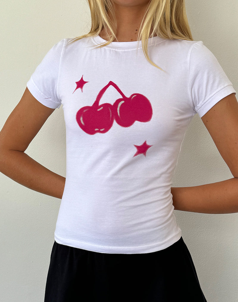 Sutin Baby T-shirt in witte kersenprint