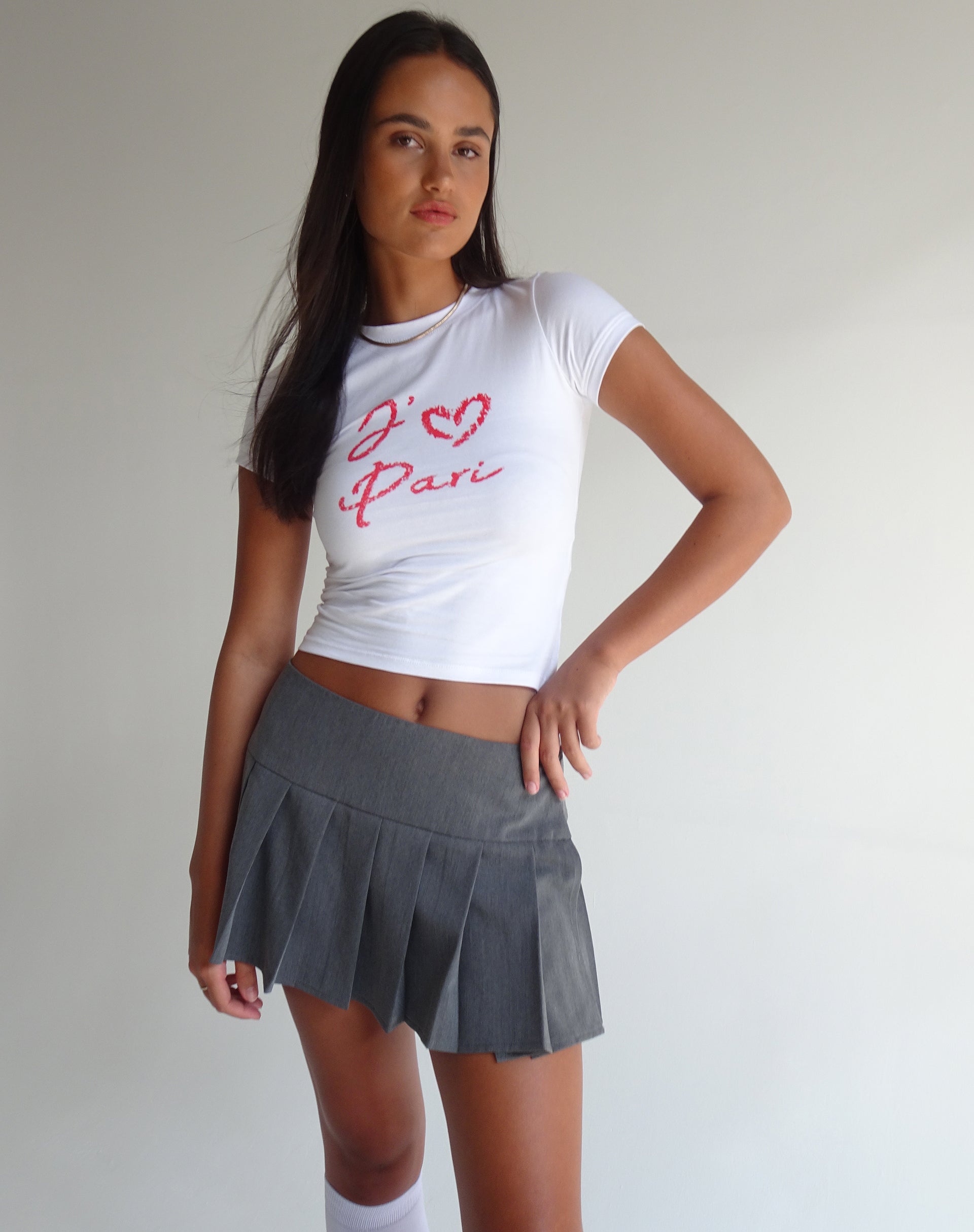 Afbeelding van Sutin T-shirt in wit met I Love Pari-grafiek