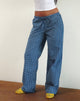 Afbeelding van Lirura Lage Broek In Navy Ruit Popeline