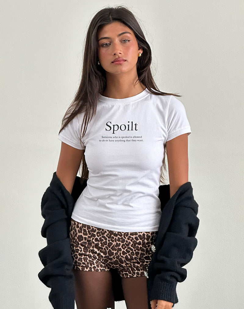 Afbeelding van Sutin Baby Tee in Wit met Spoilt Slogan