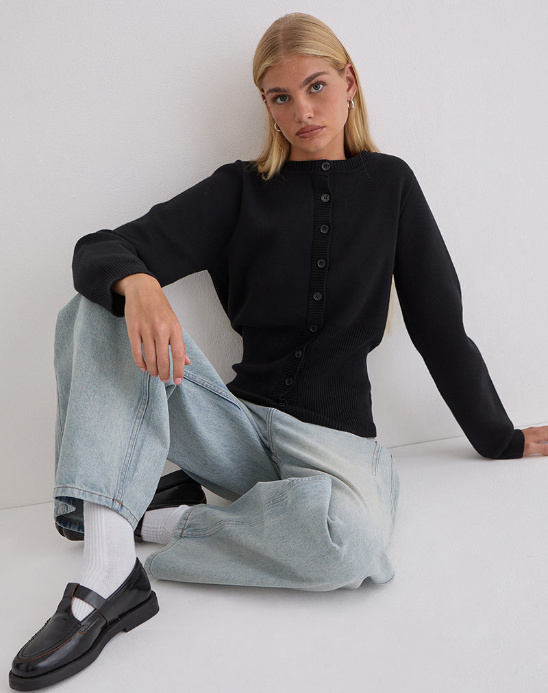 Subra vest met lange mouwen in zwart