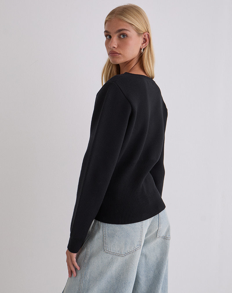 Afbeelding van Subra vest met lange mouwen in zwart