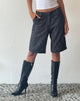 beeld van MOTEL X JACQUIE Tabaru Longline Shorts in Sketchy Stripe Zwart