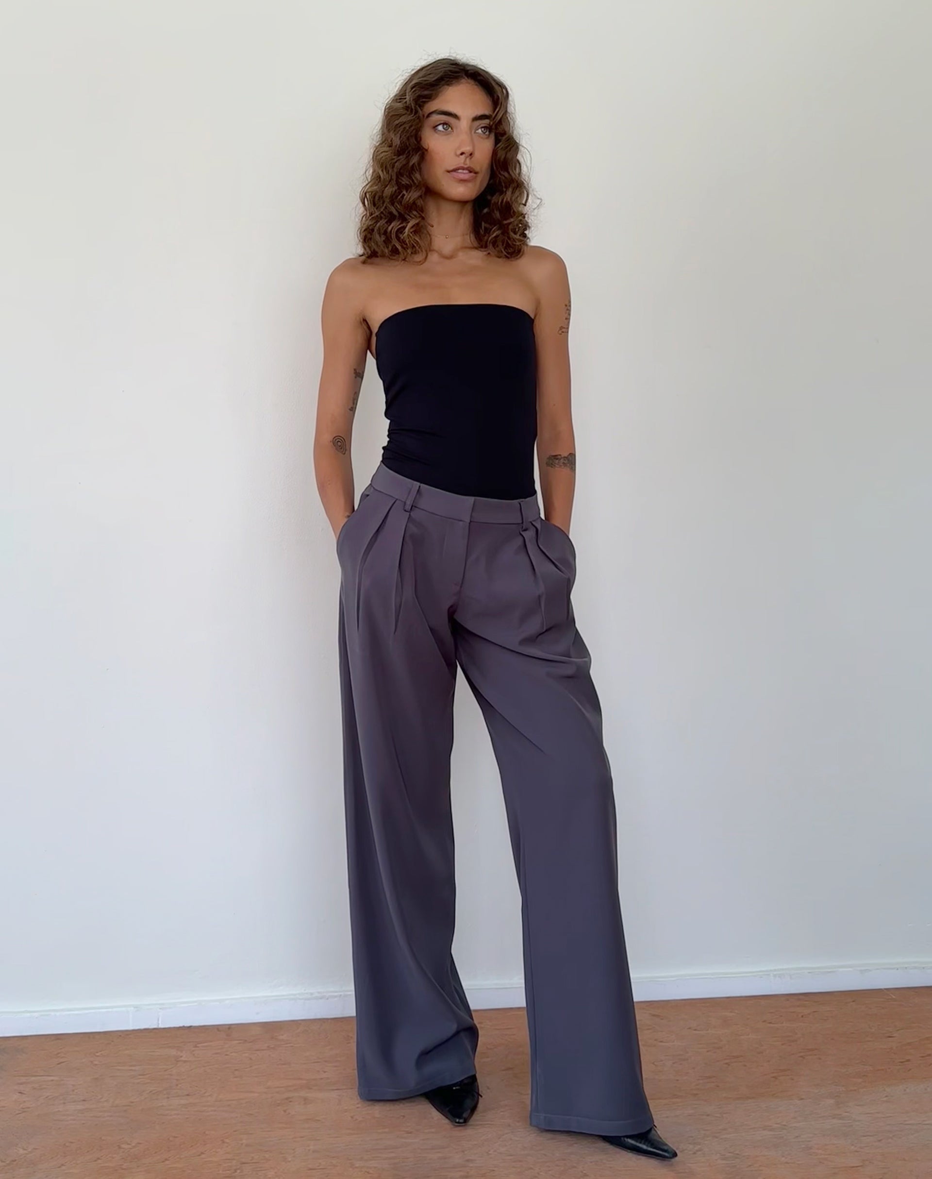 Afbeelding van Taite Bandeau Bodysuit in zwart lycra