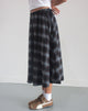 Afbeelding van Taka Midi rok in blauw en bruin ruitje