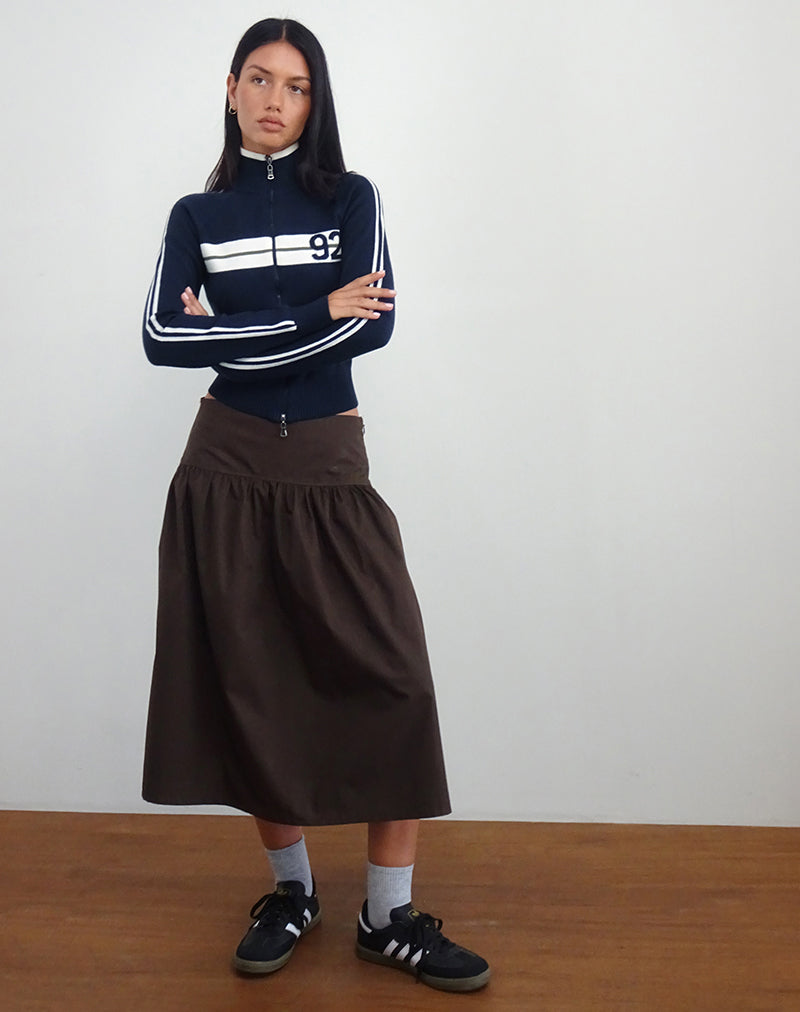 Afbeelding van Takiya Rits Door Jas in Diep Navy met 92 Design