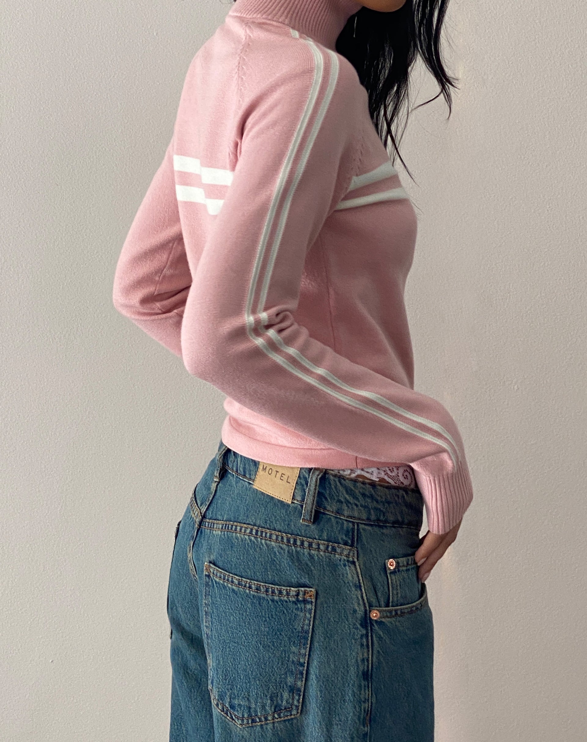 Afbeelding van Talisa Sportief Rits Door Jasje in Knit Roze