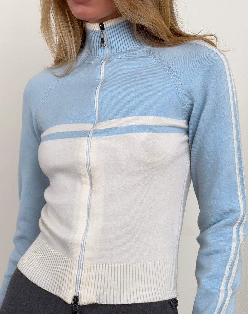 Afbeelding van Talya Jacket in Paneelblauw met Wit