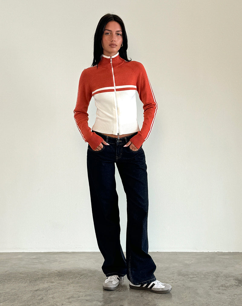Afbeelding van Talya Jas in Paneel Rood met Wit