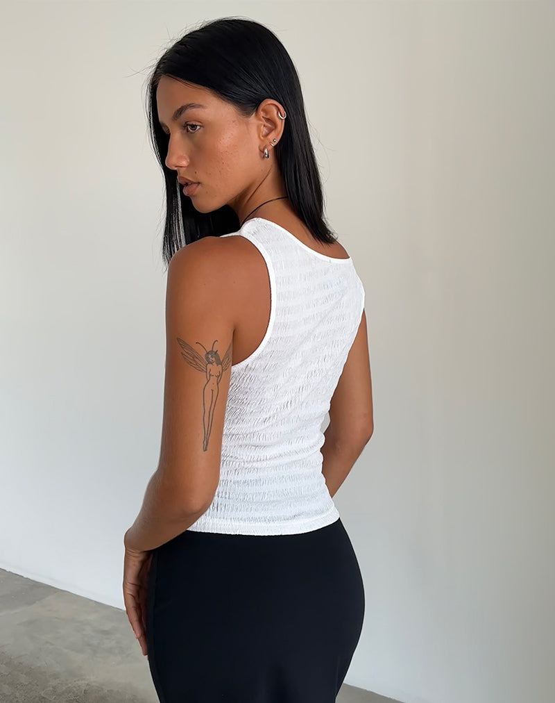 Afbeelding van Tamia Asymmetrische Top in Crinkle Wit