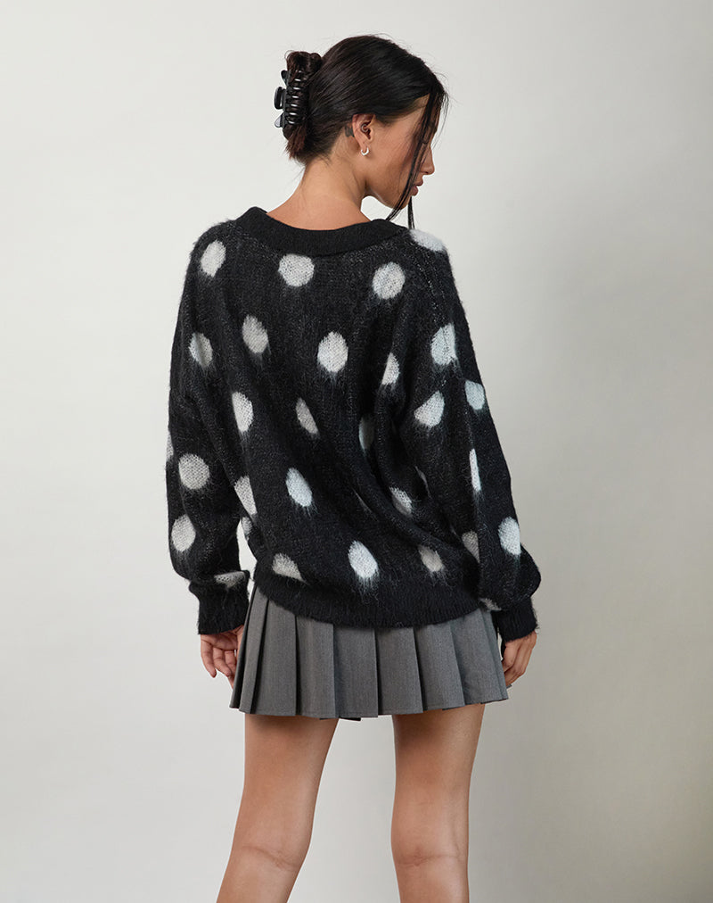 Afbeelding van Tamika Oversized Trui in Polka Zwart