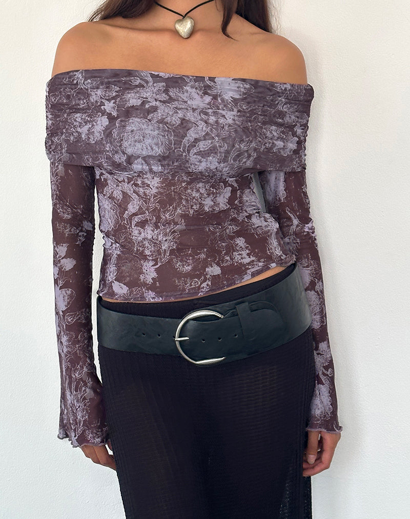 Afbeelding van Noelle Bardot Top in Botanic Sketch Purple