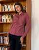 Afbeelding van Tarsi Fitted Shirt in Maroon Stripe