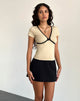 Afbeelding van Tasina Top in Kokosmelk met Zwarte Binding